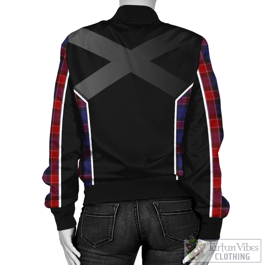 Tartan Vibes Clothing Graham of Menteith Red Tartan Bomber Jacket with Family Crest and Scottish Thistle Vibes Sport Style