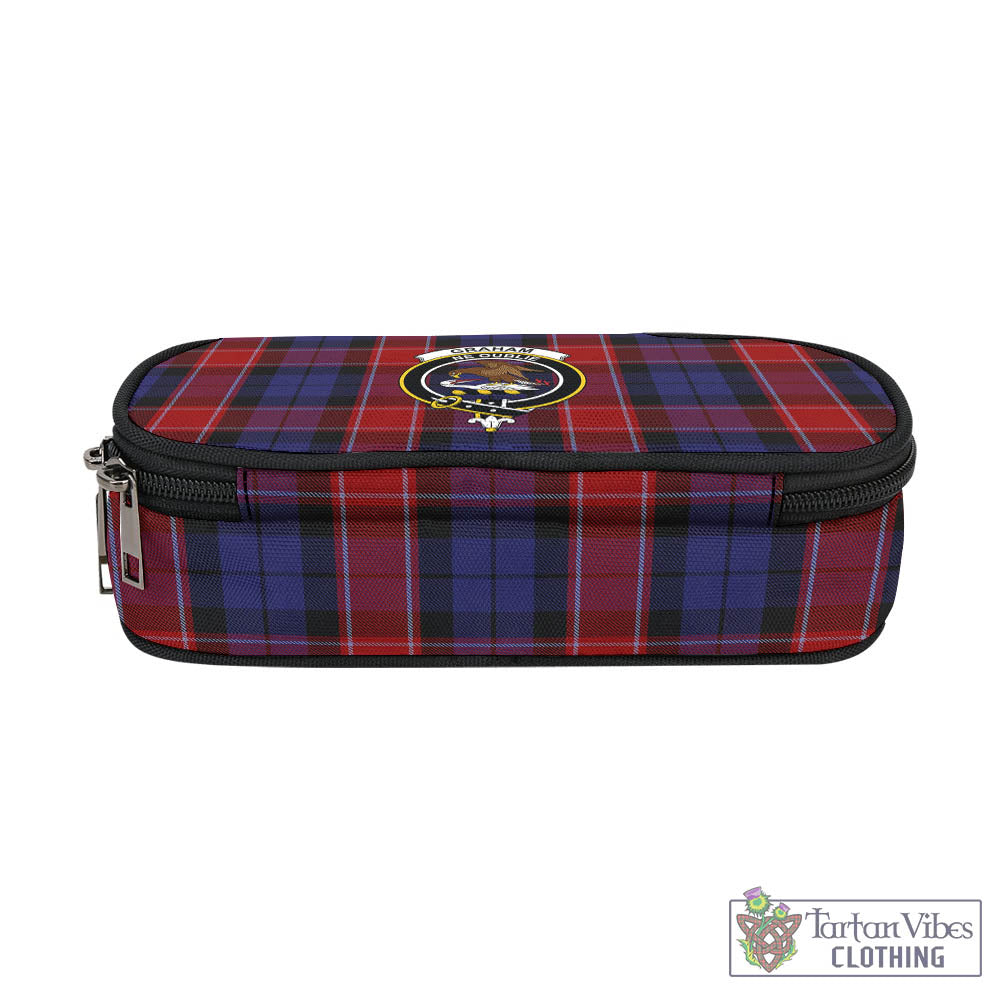 Tartan Vibes Clothing Graham of Menteith Red Tartan Pen and Pencil Case with Family Crest