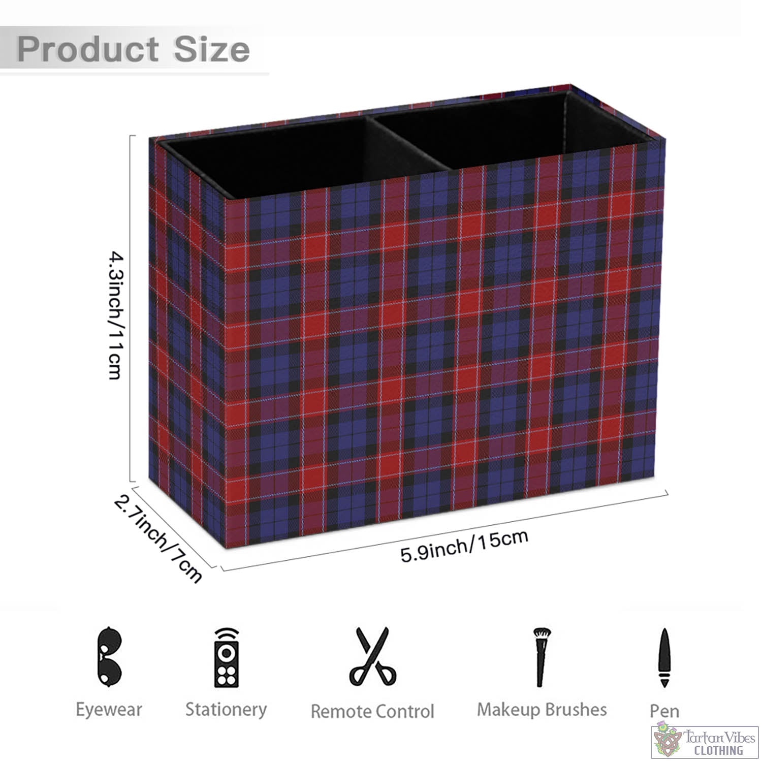 Tartan Vibes Clothing Graham of Menteith Red Tartan Pen Holder