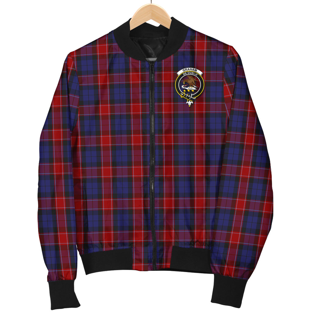 graham-of-menteith-red-tartan-bomber-jacket-with-family-crest