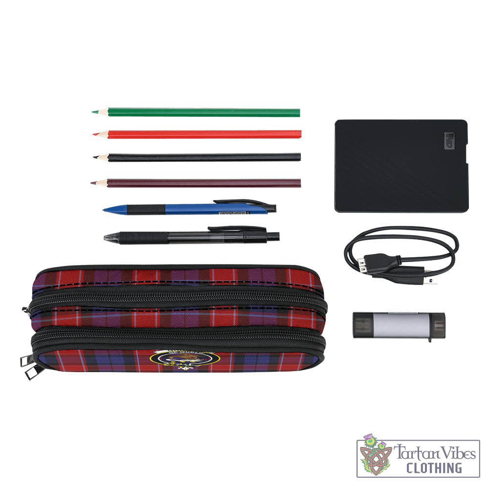 Tartan Vibes Clothing Graham of Menteith Red Tartan Pen and Pencil Case with Family Crest