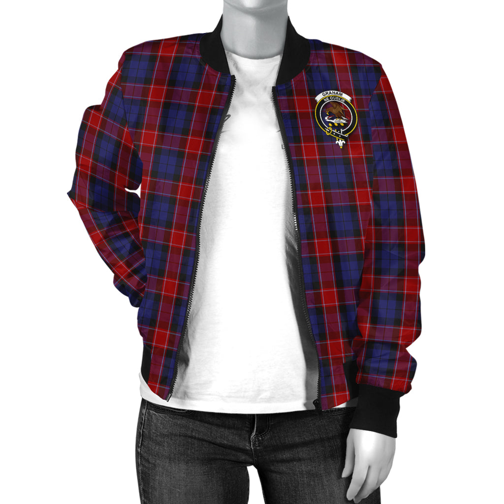 graham-of-menteith-red-tartan-bomber-jacket-with-family-crest