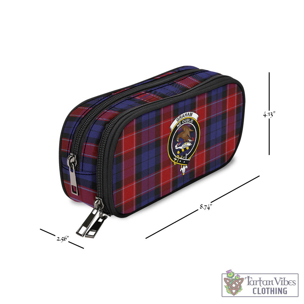 Tartan Vibes Clothing Graham of Menteith Red Tartan Pen and Pencil Case with Family Crest