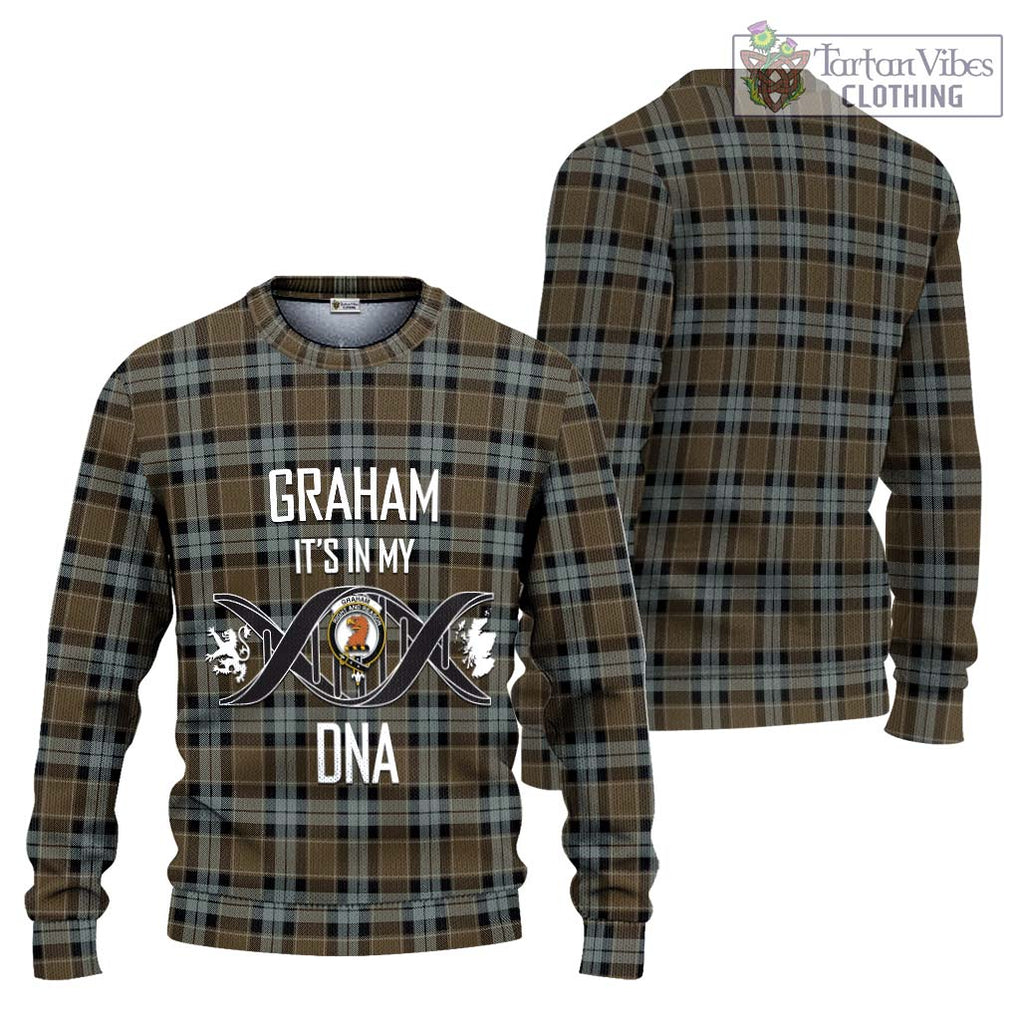 Graham of Menteith Weathered Tartan Knitted Sweater with Family Crest DNA In Me Style Unisex - Tartanvibesclothing Shop