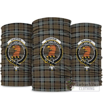 Graham of Menteith Weathered Tartan Neck Gaiters, Tartan Bandanas, Tartan Head Band with Family Crest