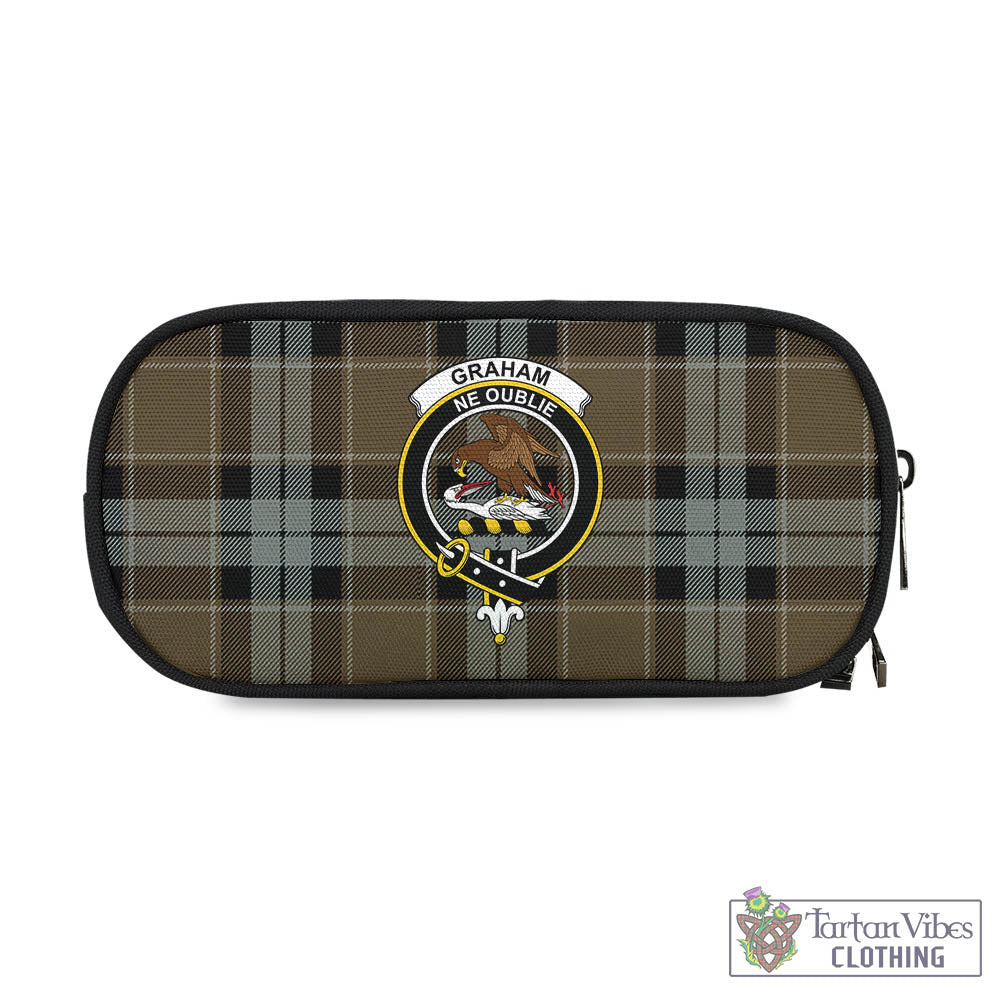 Tartan Vibes Clothing Graham of Menteith Weathered Tartan Pen and Pencil Case with Family Crest