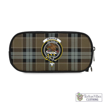 Graham of Menteith Weathered Tartan Pen and Pencil Case with Family Crest