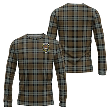 Graham of Menteith Weathered Tartan Long Sleeve T-Shirt with Family Crest