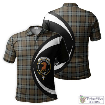 Graham of Menteith Weathered Tartan Men's Polo Shirt with Family Crest Circle Style