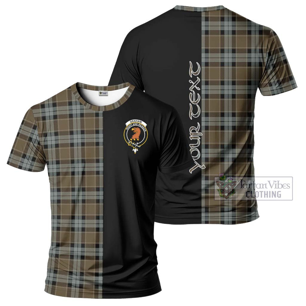 Graham of Menteith Weathered Tartan T-Shirt with Family Crest and Half Of Me Style Kid's Shirt - Tartanvibesclothing Shop