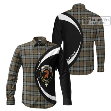 Graham of Menteith Weathered Tartan Long Sleeve Button Up with Family Crest Circle Style