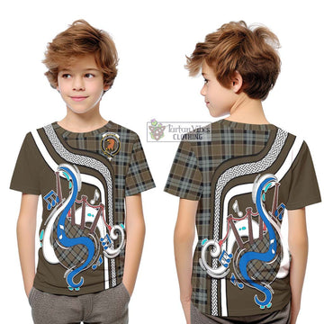 Graham of Menteith Weathered Tartan Kid T-Shirt with Epic Bagpipe Style