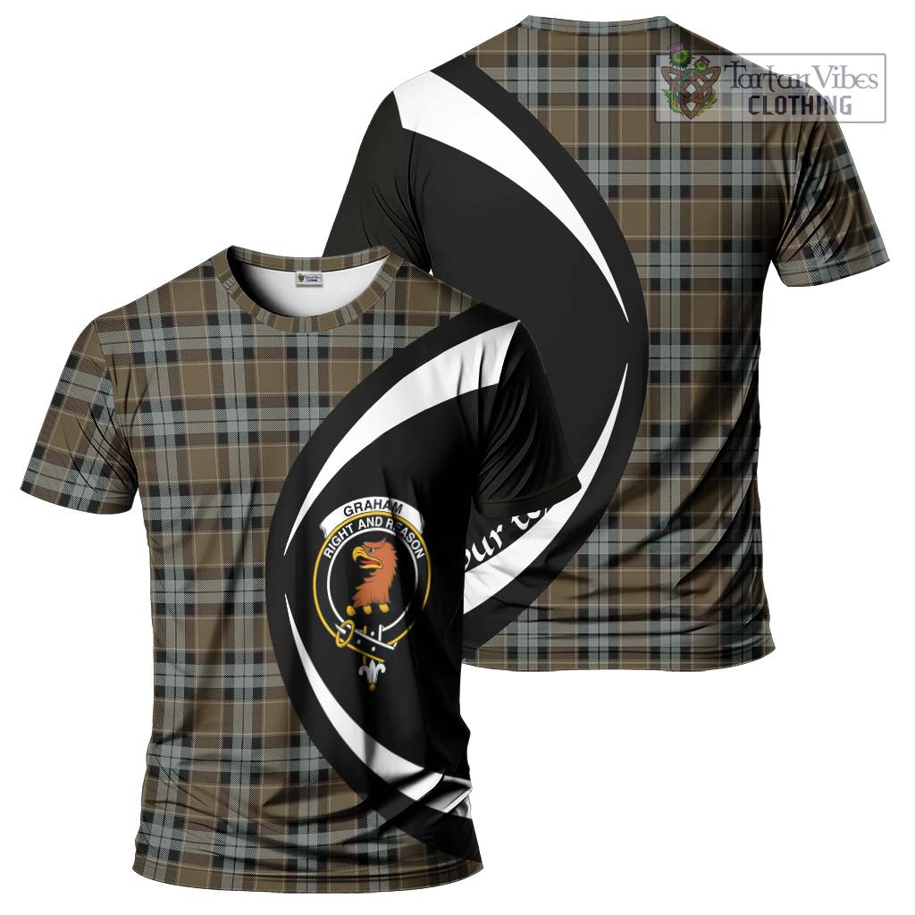 Tartan Vibes Clothing Graham of Menteith Weathered Tartan T-Shirt with Family Crest Circle Style