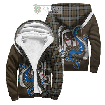 Graham of Menteith Weathered Tartan Sherpa Hoodie with Epic Bagpipe Style