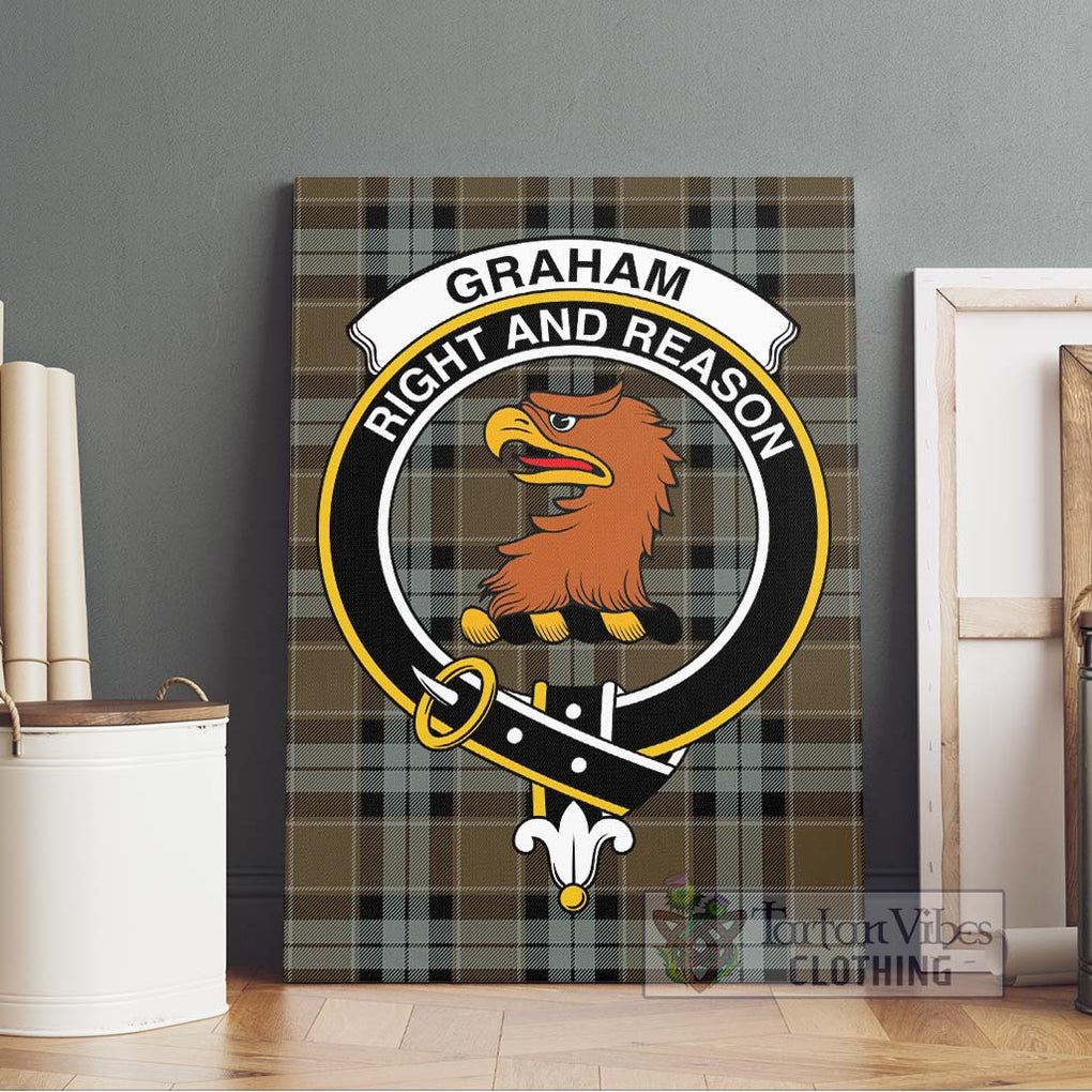 Graham of Menteith Weathered Tartan Canvas Print Wall Art with Family Crest Without Frame - Tartan Vibes Clothing