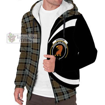 Graham of Menteith Weathered Tartan Sherpa Hoodie with Family Crest Circle Style