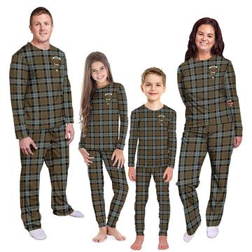 Graham of Menteith Weathered Tartan Pajamas Family Set with Family Crest