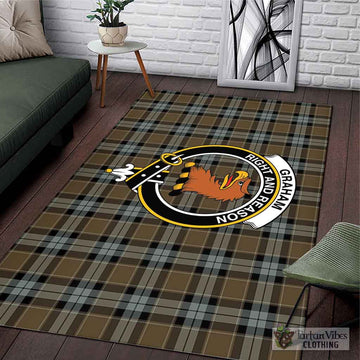 Graham of Menteith Weathered Tartan Area Rug with Family Crest