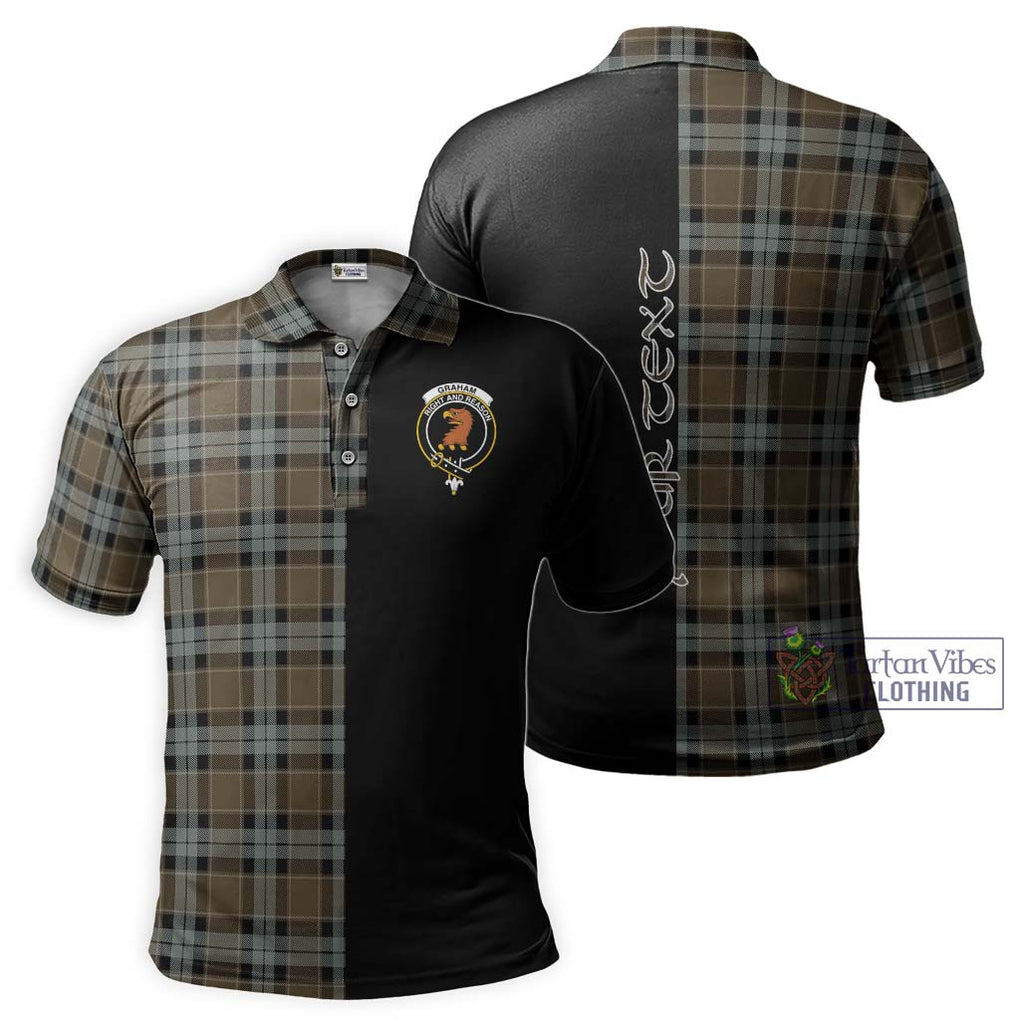 Graham of Menteith Weathered Tartan Polo Shirt with Family Crest and Half Of Me Style Kid - Tartanvibesclothing Shop