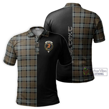 Graham of Menteith Weathered Tartan Polo Shirt with Family Crest and Half Of Me Style