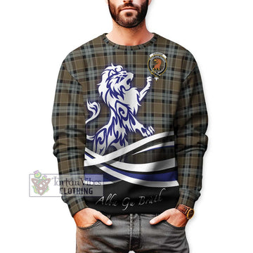 Graham of Menteith Weathered Tartan Sweatshirt with Alba Gu Brath Regal Lion Emblem