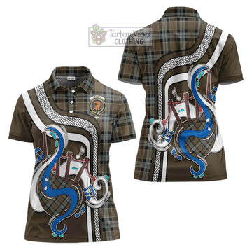 Graham of Menteith Weathered Tartan Women's Polo Shirt with Epic Bagpipe Style