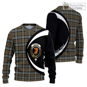 Graham of Menteith Weathered Tartan Ugly Sweater with Family Crest Circle Style