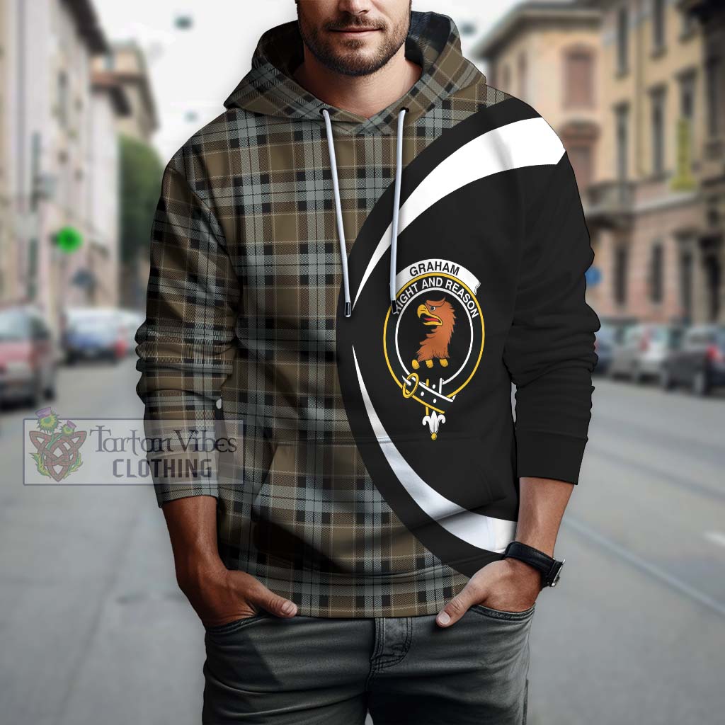 Tartan Vibes Clothing Graham of Menteith Weathered Tartan Hoodie with Family Crest Circle Style