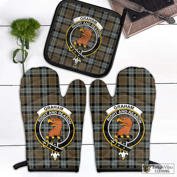 Graham of Menteith Weathered Tartan Combo Oven Mitt & Pot-Holder with Family Crest