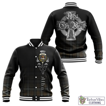 Graham of Menteith Weathered Tartan Baseball Jacket Featuring Alba Gu Brath Family Crest Celtic Inspired