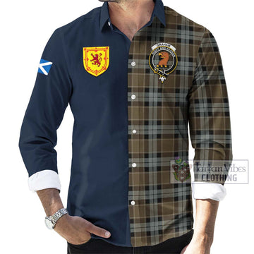 Graham of Menteith Weathered Tartan Long Sleeve Button Shirt Alba with Scottish Lion Royal Arm Half Style