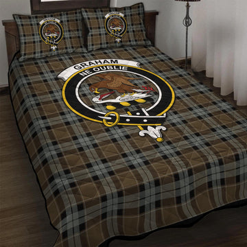 Graham of Menteith Weathered Tartan Quilt Bed Set with Family Crest