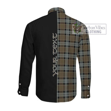 Graham of Menteith Weathered Tartan Long Sleeve Button Shirt with Family Crest and Half Of Me Style