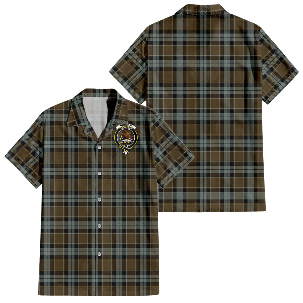 graham-of-menteith-weathered-tartan-short-sleeve-button-down-shirt-with-family-crest