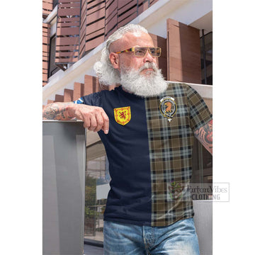 Graham of Menteith Weathered Tartan Cotton T-shirt Alba with Scottish Lion Royal Arm Half Style