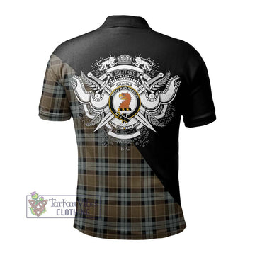 Graham of Menteith Weathered Tartan Polo Shirt with Family Crest and Military Logo Style