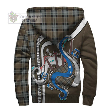 Graham of Menteith Weathered Tartan Sherpa Hoodie with Epic Bagpipe Style