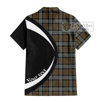 Graham of Menteith Weathered Tartan Short Sleeve Button Up with Family Crest Circle Style