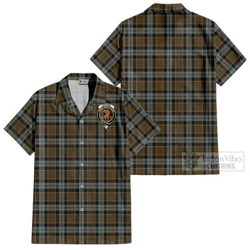 Graham of Menteith Weathered Tartan Cotton Hawaiian Shirt with Family Crest