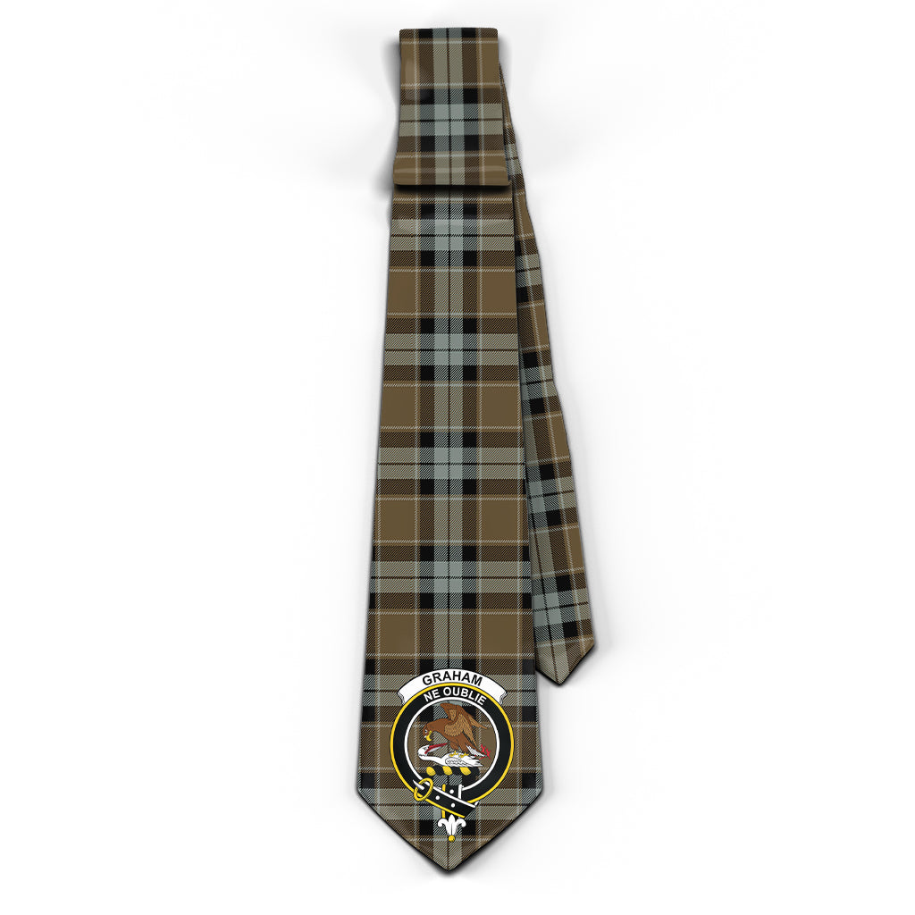 Graham of Menteith Weathered Tartan Classic Necktie with Family Crest - Tartan Vibes Clothing