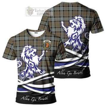 Graham of Menteith Weathered Tartan Cotton T-shirt with Alba Gu Brath Regal Lion Emblem