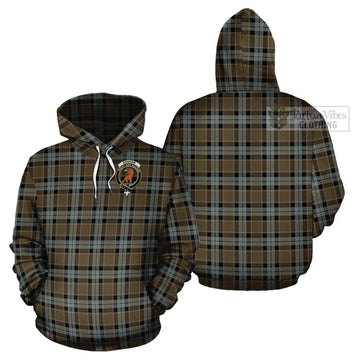 Graham of Menteith Weathered Tartan Cotton Hoodie with Family Crest