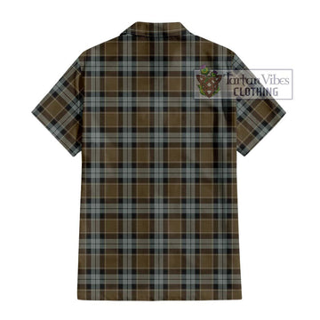 Graham of Menteith Weathered Tartan Short Sleeve Button Shirt with Family Crest DNA In Me Style