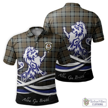 Graham of Menteith Weathered Tartan Polo Shirt with Alba Gu Brath Regal Lion Emblem