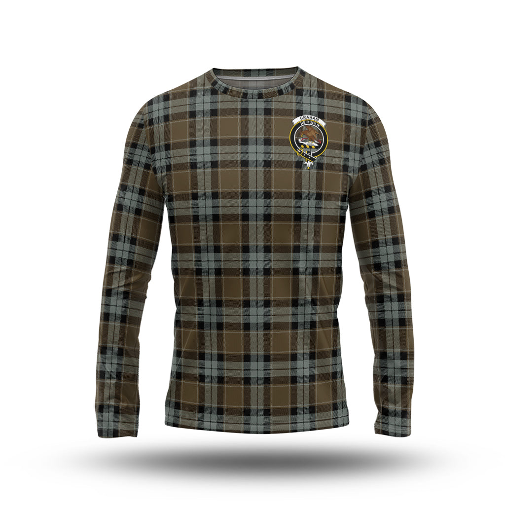 graham-of-menteith-weathered-tartan-long-sleeve-t-shirt-with-family-crest