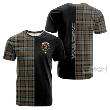 Graham of Menteith Weathered Tartan Cotton T-shirt with Family Crest and Half Of Me Style