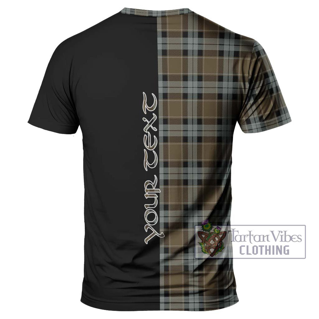 Graham of Menteith Weathered Tartan T-Shirt with Family Crest and Half Of Me Style - Tartanvibesclothing Shop