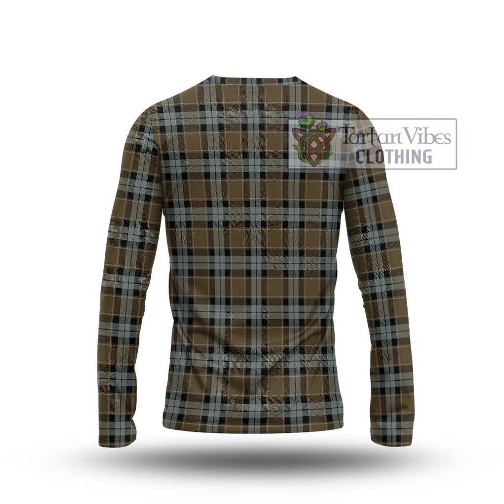 Graham of Menteith Weathered Tartan Long Sleeve T-Shirt with Family Crest DNA In Me Style - Tartanvibesclothing Shop