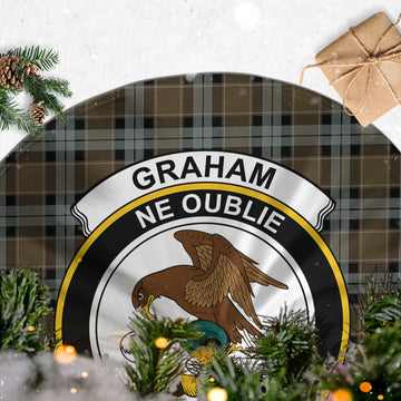 Graham of Menteith Weathered Tartan Christmas Tree Skirt with Family Crest