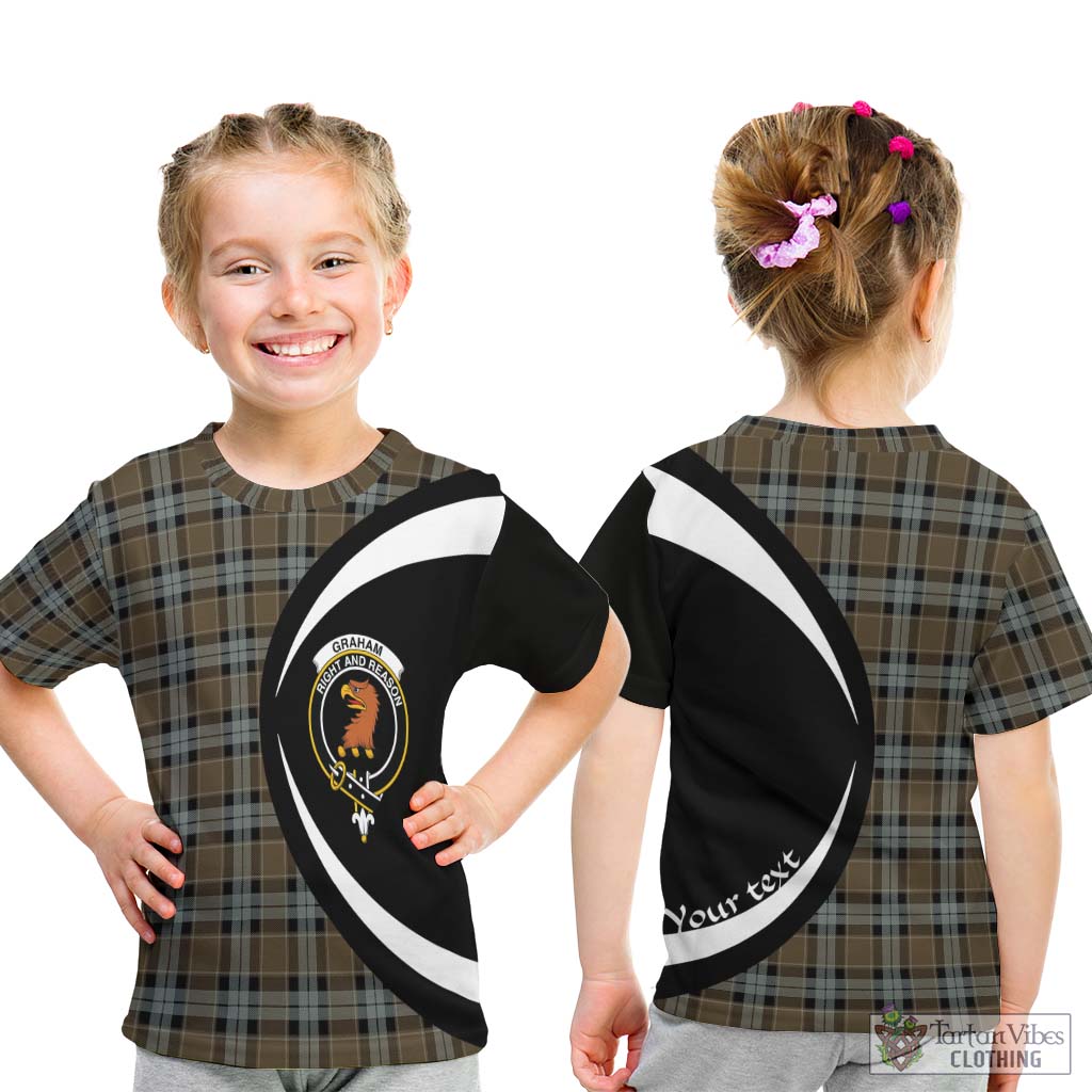 Graham of Menteith Weathered Tartan Kid T-Shirt with Family Crest Circle Style - Tartan Vibes Clothing